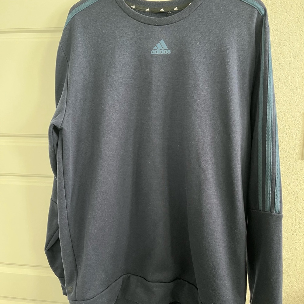 Adidas Dark Gray Sweatshirt with Teal Accents